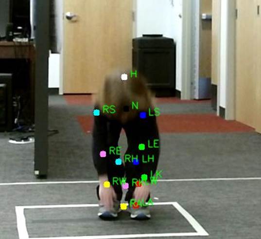 A child performing an exercise, frame 4.